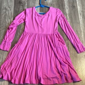 Pink Long Sleeve Kids Dress